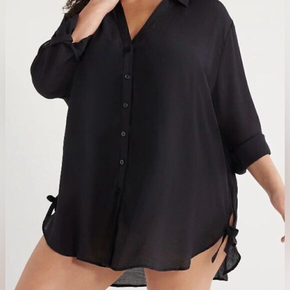 🛍️Time And Tru Women’s Cover Up Shirts with Long Sleeves Size : Small 💥 - Picture 4 of 6